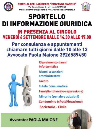 Sportello di Informazione Giuridica - Circolo Acli Lambrate (MI)