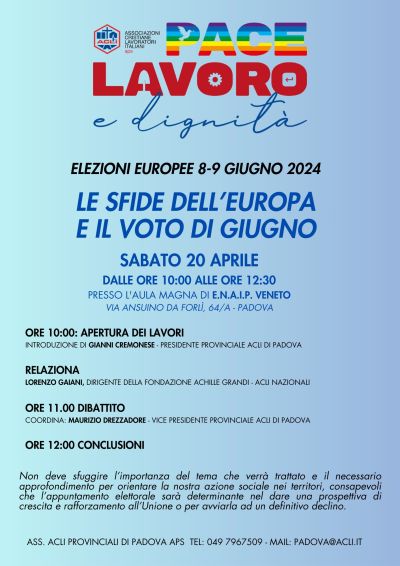 Le sfide dell&#039;Europa e il voto di Giugno - Acli Padova (PD)