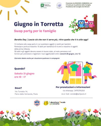 Giugno in Torretta: Swap party per le famiglie - Pavia - Laboratorio Sociale "La Torretta" (PV)
