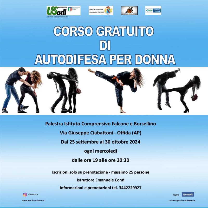 Corso gratuito di autodifesa per donne - US Acli Marche