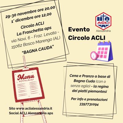 Bagna Cauda - Circolo Acli La Fraschetta e Acli Alessandria (AL)