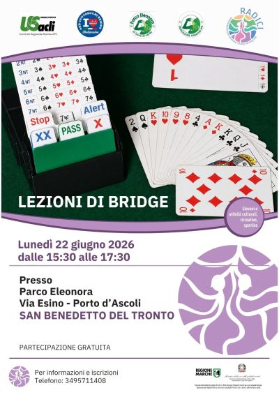 LEZIONI DI BRIDGE - PARCO ELEONORA PORTO D'ASCOLI SAN BENEDETTO DEL TRONTO (AP) - US ACLI MARCHE