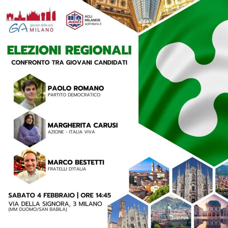 Elezioni Regionali: Confronto tra giovani candidati - GA Milano e Acli Milanesi (MI)