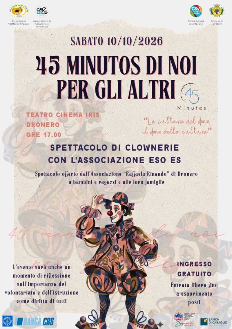 SPETTACOLO DI CLOWNERIE - DRONERO (CN) - ASS. AFFILIATA ACLI "RAFFAELA RINAUDO"
