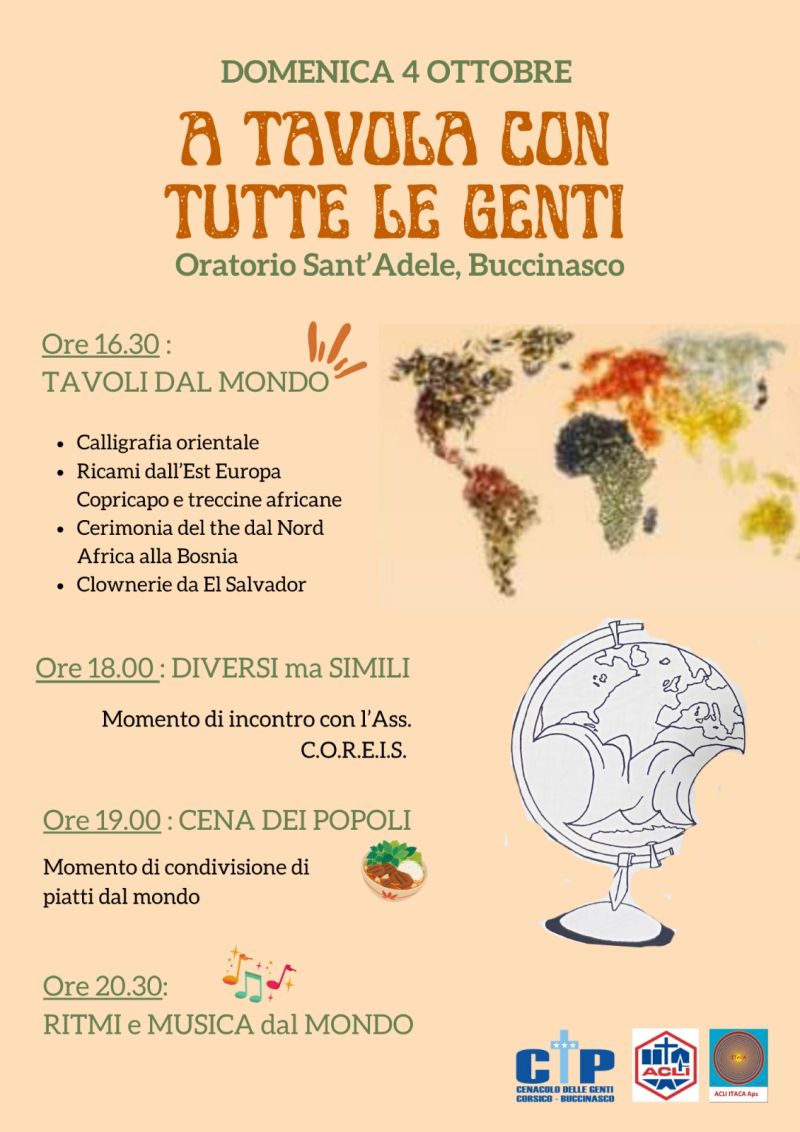 A TAVOLA CON TUTTE LE GENTI - PROGRAMMA - BUCCINASCO (MI) - CIRCOLO ACLI DON PRIMO MAZZOLARI BUCCINASCO (MI)