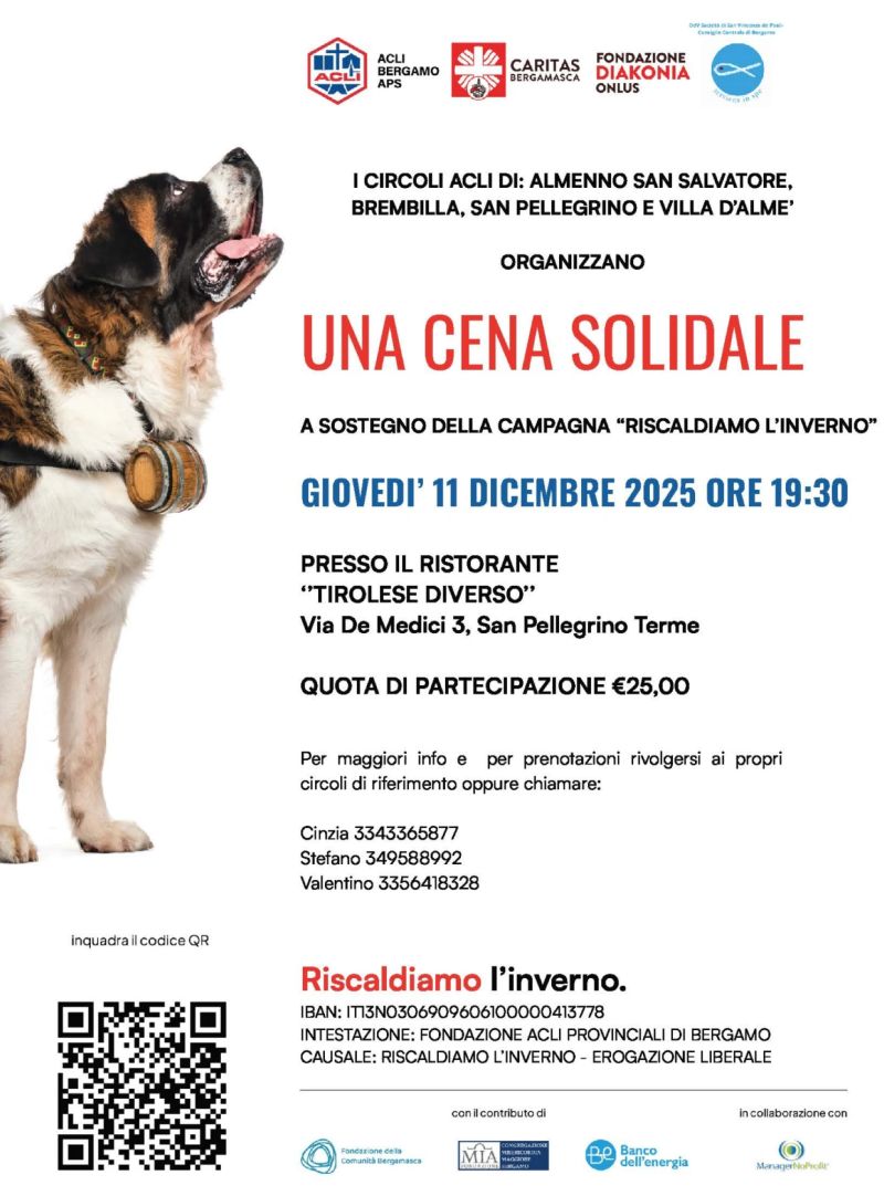 Una cena solidale - San Pellegrino Terme (BG) - Acli Bergamo (BG)