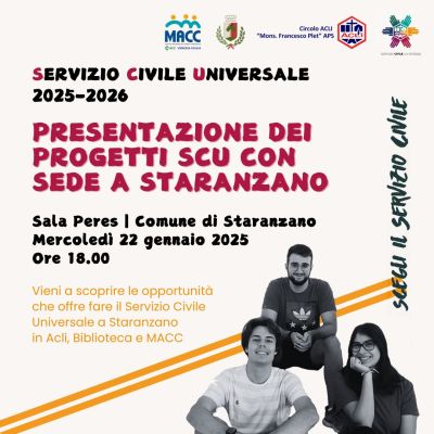 Presentazione dei progetti SCU - Circolo Acli Staranzano (GO)