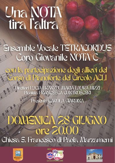 UNA NOTA TIRA L'ALTRA - CONCERTO - MARZAMEMI (SR) - CIRCOLO ACLI PACHINO (SR) - ACLI ARTE E SPETTACOLO PACHINO (SR)
