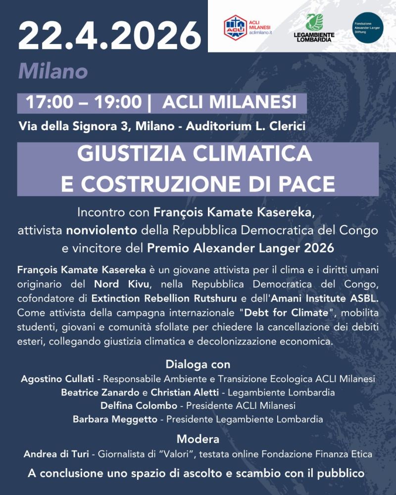 GIUSTIZIA CLIMATICA E COSTRUZIONE DI PACE - MILANO