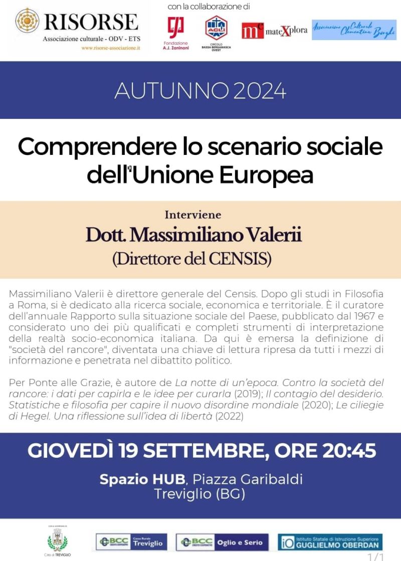 Comprendere lo scenario sociale dell'Unione Europea - Circolo Acli BBO (BG)