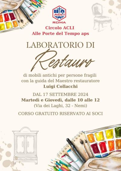 Laboratorio di Restauro - Circolo Acli &quot;Alle Porte del Tempo&quot; (RM)