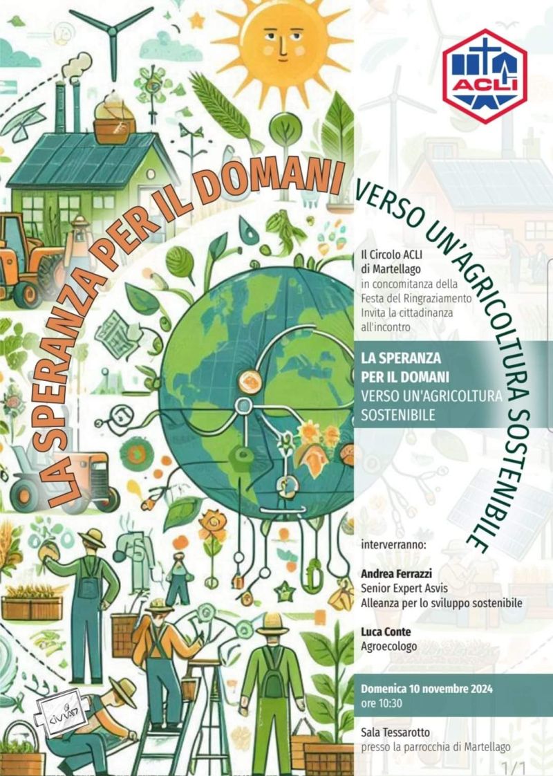 La speranza peril domani: Verso un'agricoltura sostenibile - Circolo Acli Martellago (VE)
