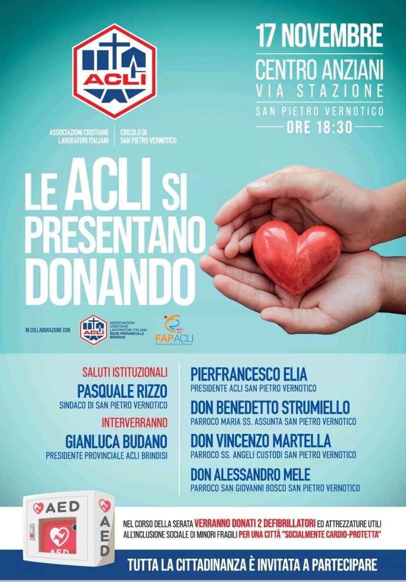 Le Acli si presentano donando - Circolo Acli San Pietro Vernotico (BR)