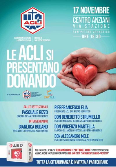 Le Acli si presentano donando - Circolo Acli San Pietro Vernotico (BR)