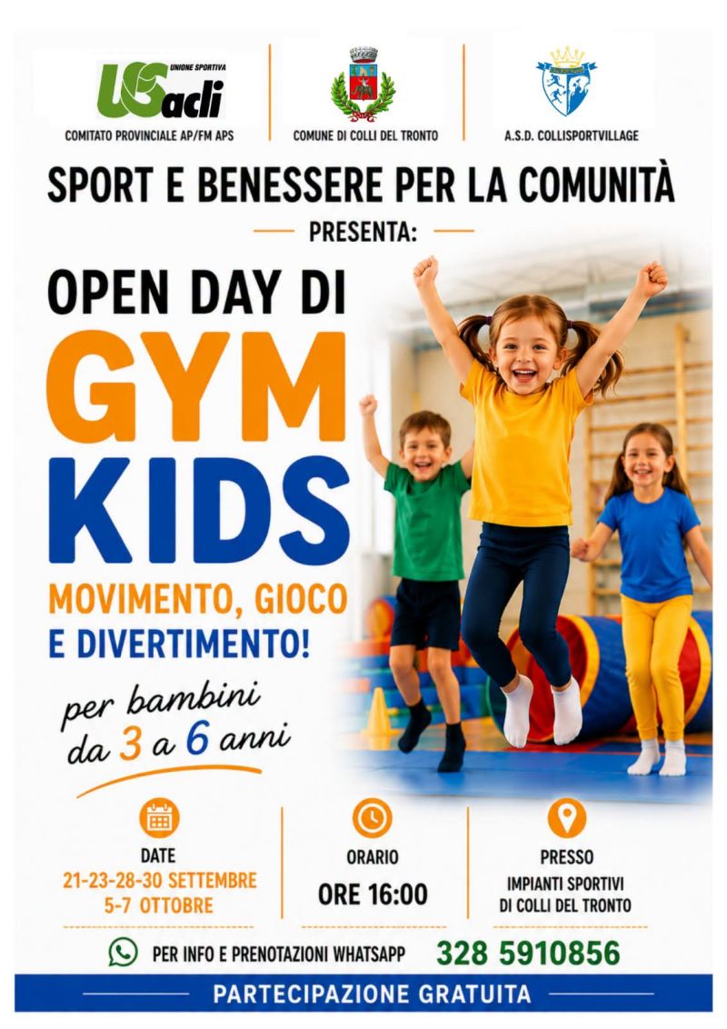 GYM KIDS - OPEN DAY - COLLI DEL TRONTO (AP) - US ACLI ASCOLI PICENO E FERMO