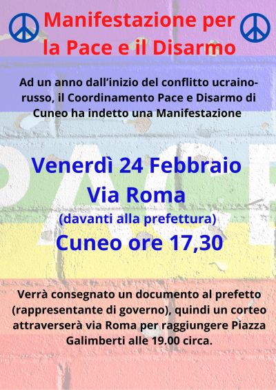 Manifestazione per la Pace e il Disarmo - Acli Cuneo (CN)