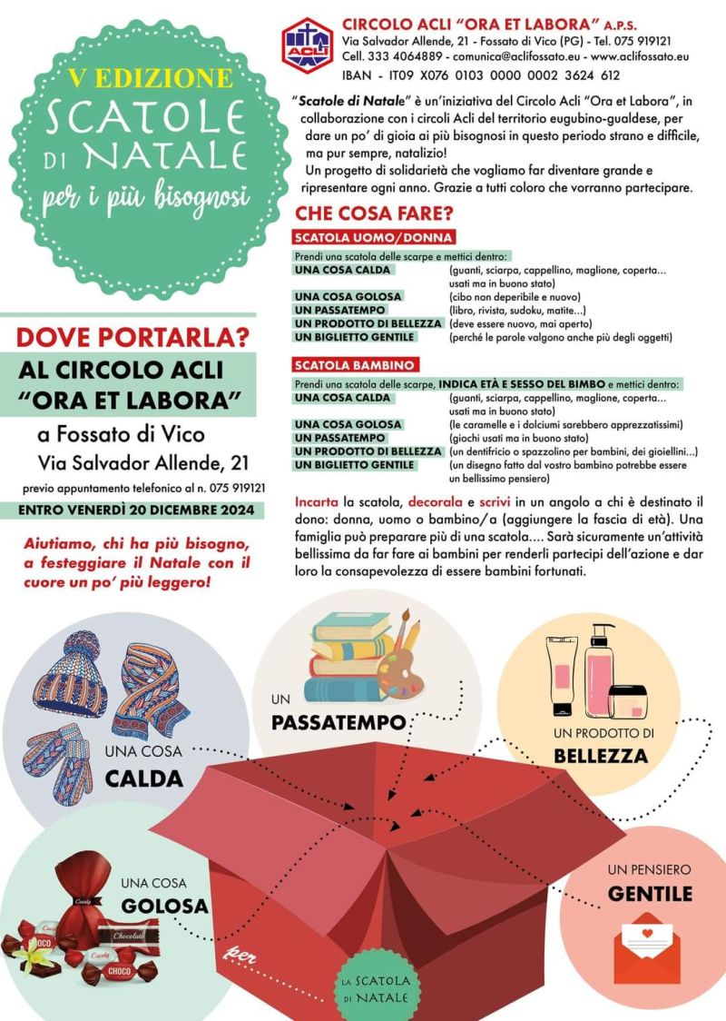 Scatole di Natale per i più bisognosi - Circolo Acli Ora Et Labora (PG)