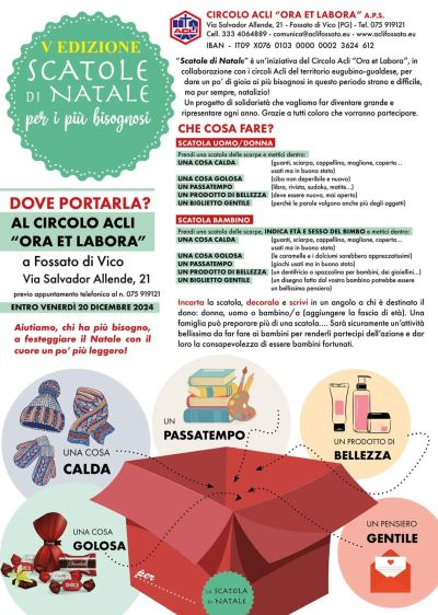 Scatole di Natale per i più bisognosi - Circolo Acli Ora Et Labora (PG)