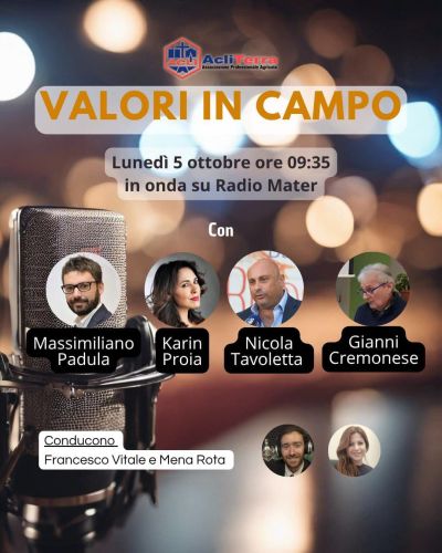 VALORI IN CAMPO - IN ONDA SU RADIO MATER - ACLI TERRA SEDE NAZIONALE (RM) - ROMA (RM)