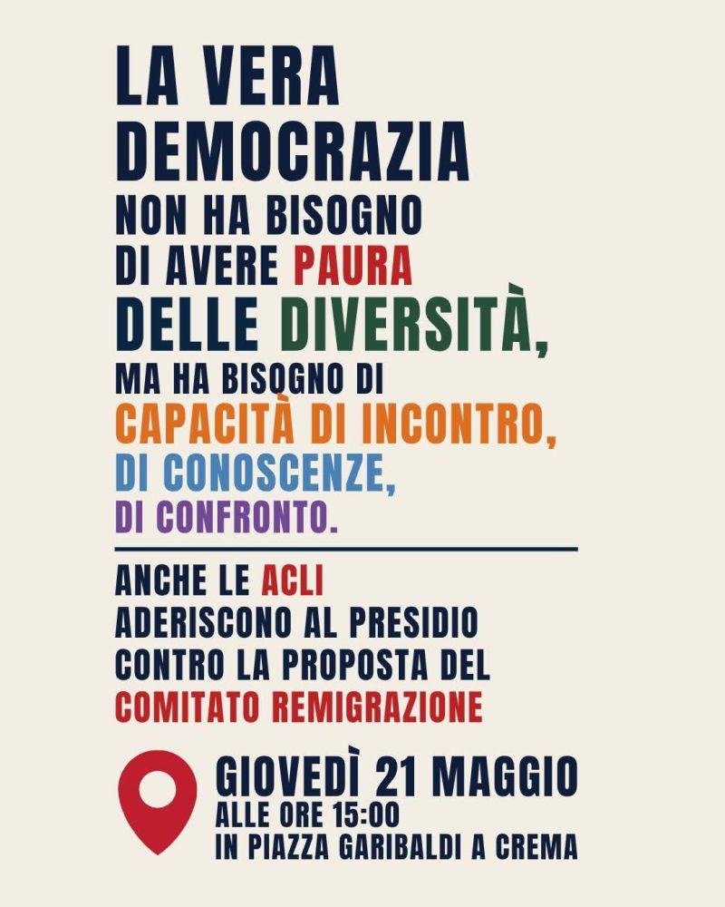 PRESIDIO CONTRO LA PROPOSTA DEL COMITATO REMIGRAZIONE - CREMA (CR)