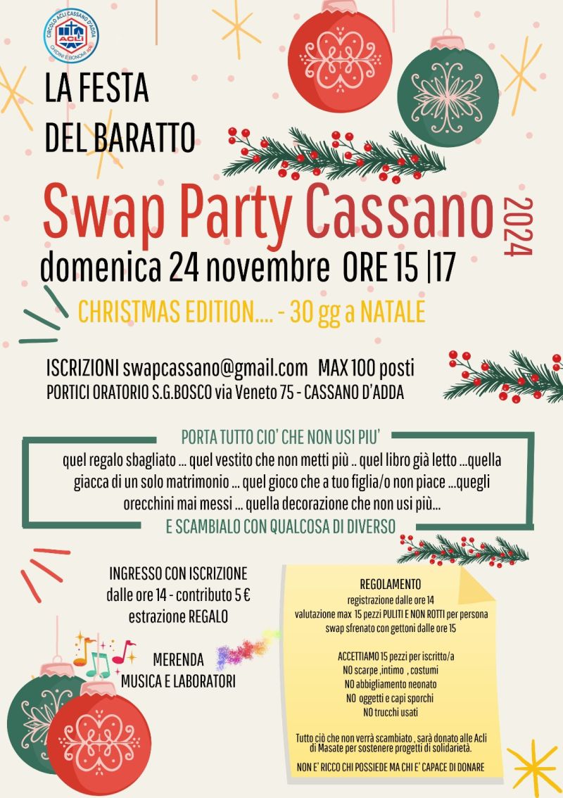 Swap party Cassano - Circolo Acli Cassano d'Adda (MI)