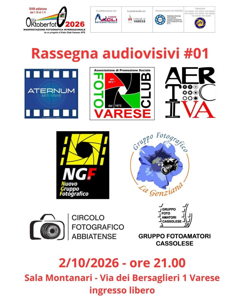 OKTOBERFOT 2026 - RASSEGNA AUDIOVISIVI #01 - INGRESSO LIBERO - VARESE (VA) - ACLI ARTE E SPETTACOLO VARESE