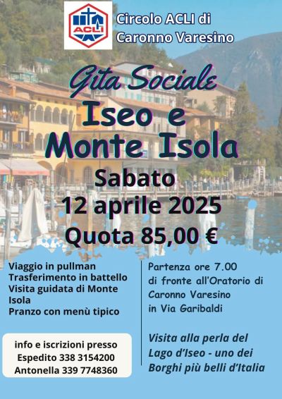 Gita Sociale: Iseo e Monte Isola - Circolo Acli Caronno Varesino (VA)