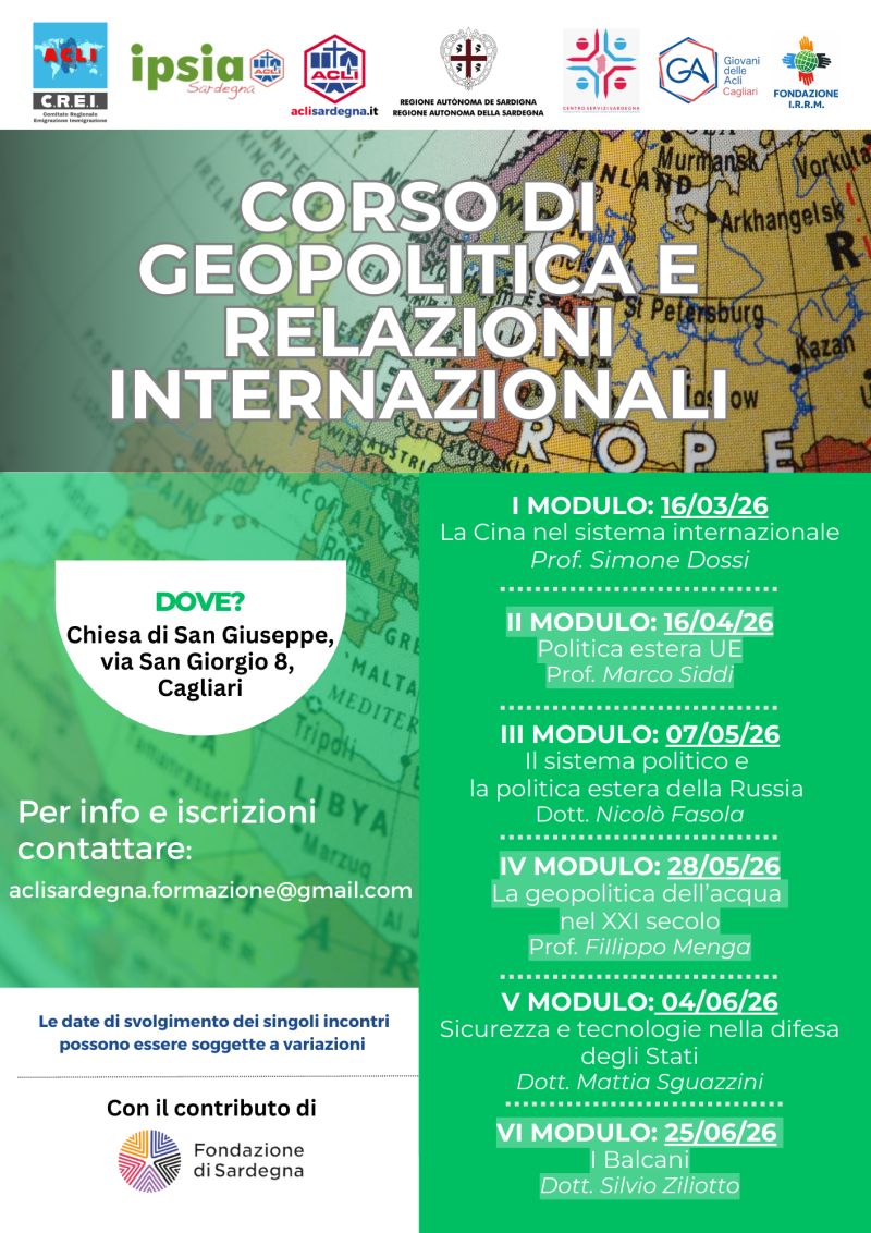 CORSO DI GEOPOLITICA - CAGLIARI