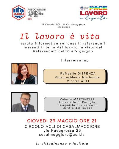Il lavoro è vita - Circolo Acli Casalmaggiore (CR)