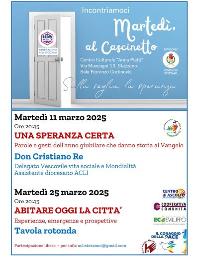 Incontriamoci Martedì, al Cascinetto - Circolo Acli Stezzano (BG)
