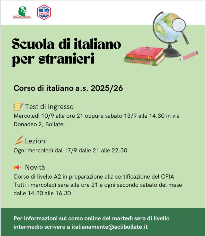 Scuola di italiano per stranieri - Bollate (MI) - Circolo Acli Bollate (MI)