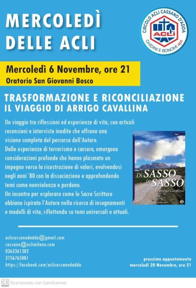Trasformazione e riconciliazione: Il viaggio di Arrigo Cavallina - Circolo Acli Cassano d'Adda (MI)