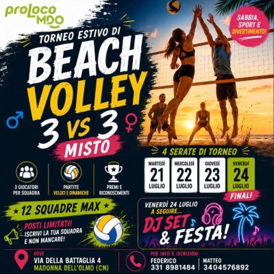 BEACH VOLLEY 3VS3 - CIRCOLO ACLI MADONNA DELL'OLMO (CN) - CUNEO