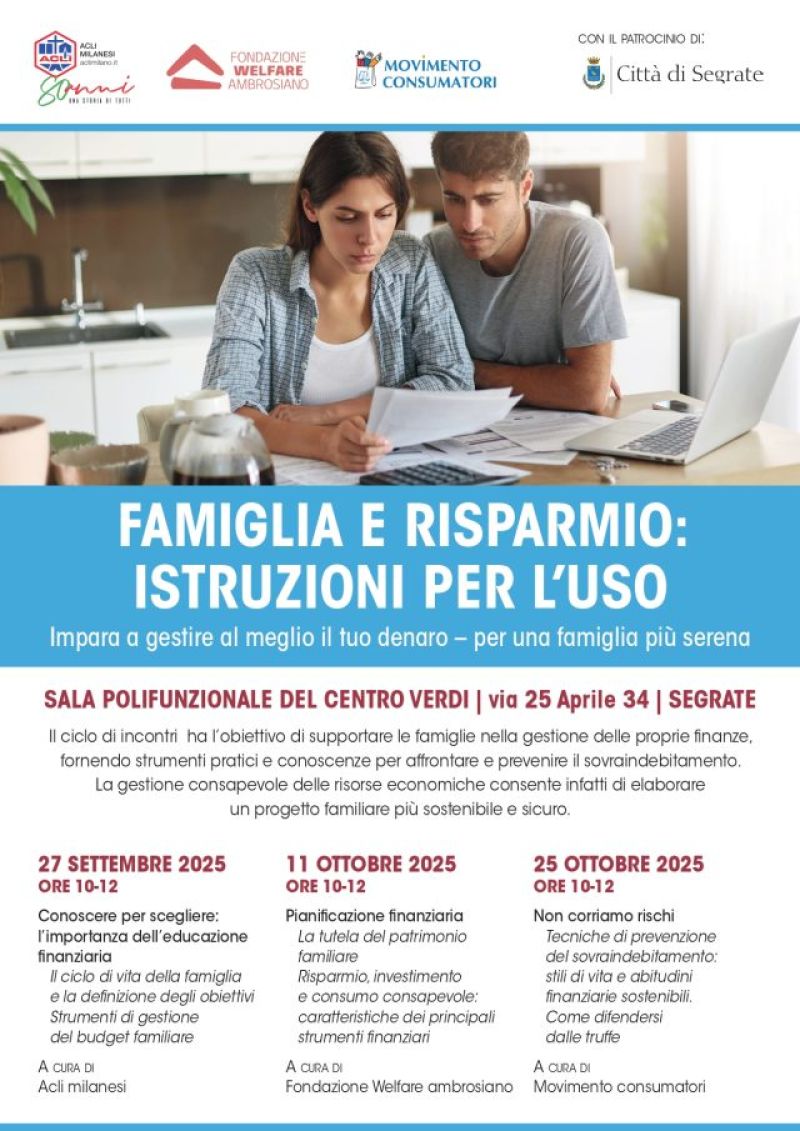 Famiglia e risparmio: Conoscere per scegliere - Segrate (MI) - Acli Milano (MI)