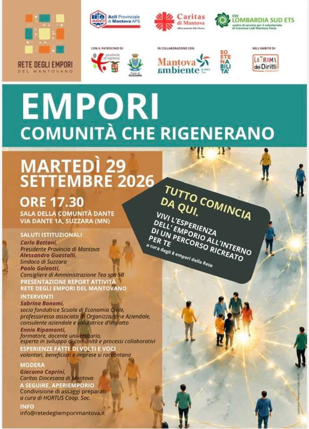 EMPORI - COMUNITÀ CHE RIGENERANO - VIVI L'ESPERIENZA DELL'EMPORIO ALL'INTERNO DI UN PERCORSO RICREATO PER TE - SUZZARA (MN) - ACLI MANTOVA (MN)