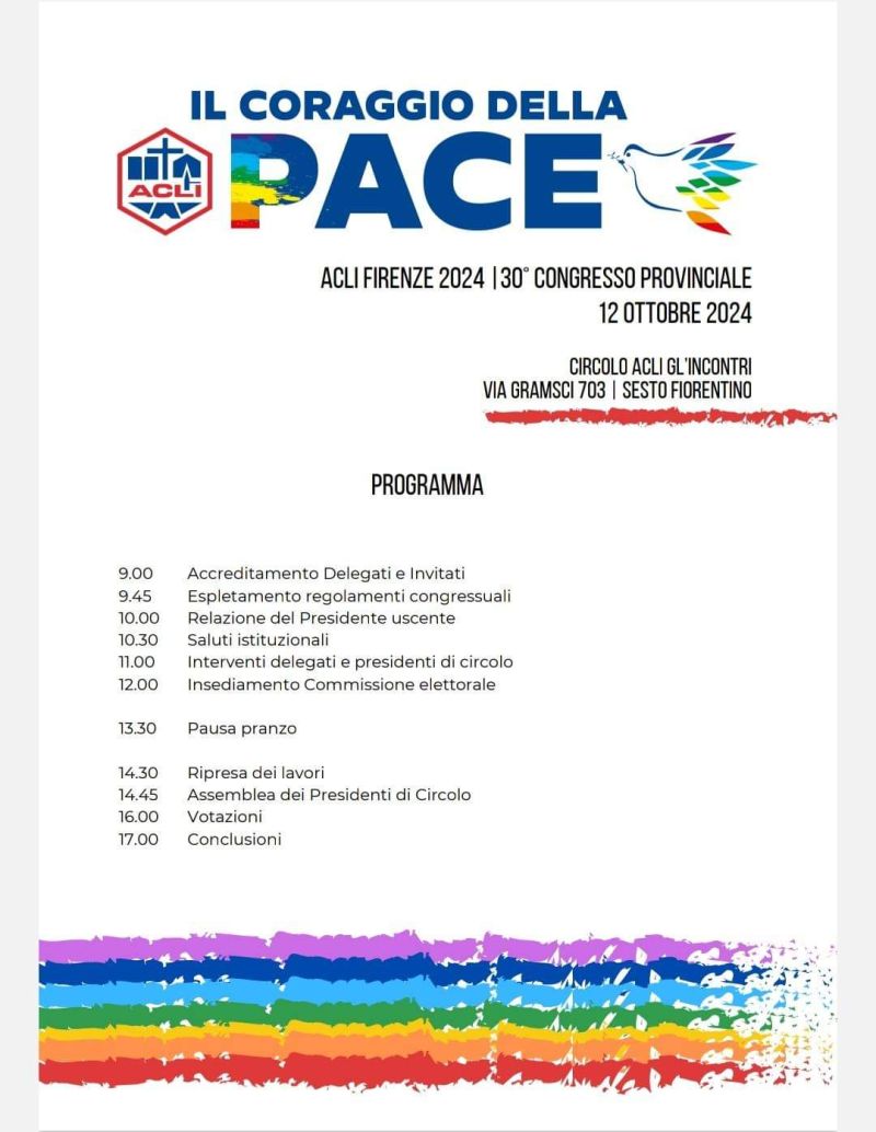 30° Congresso Provinciale: Il Coraggio della Pace - Acli Firenze (FI)