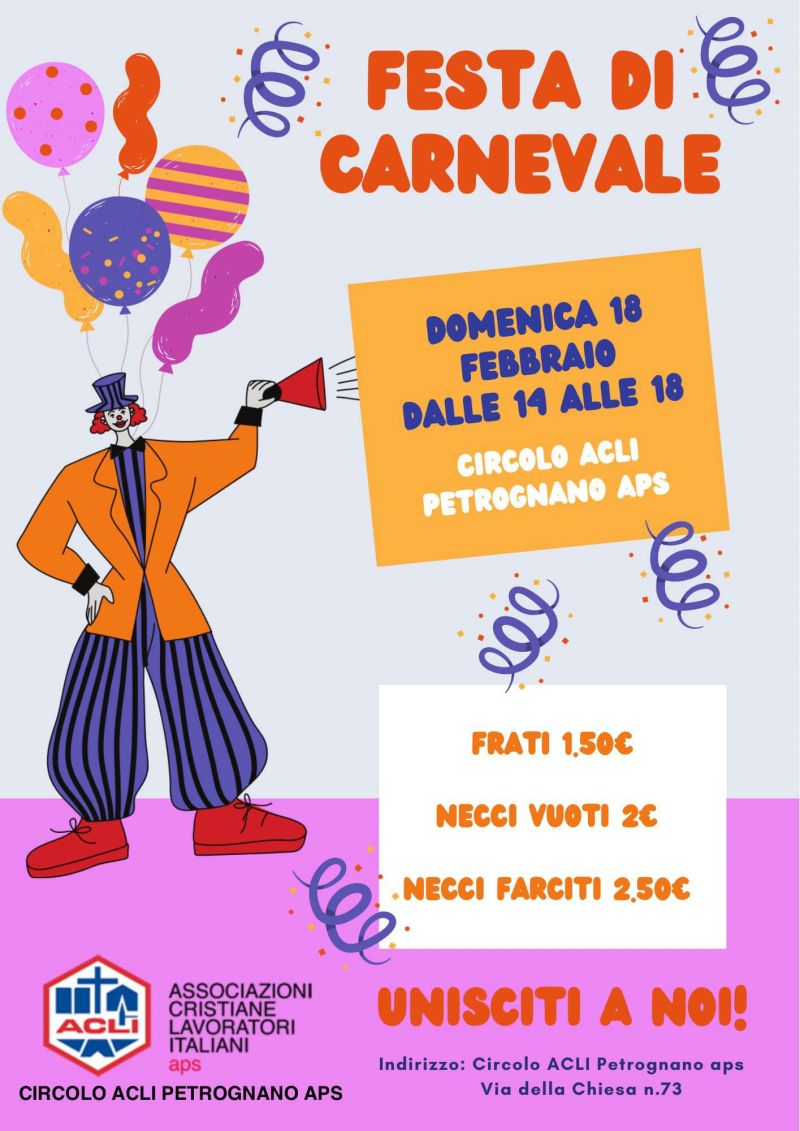 Festa di carnevale - Circolo Acli Petrognano (LU)