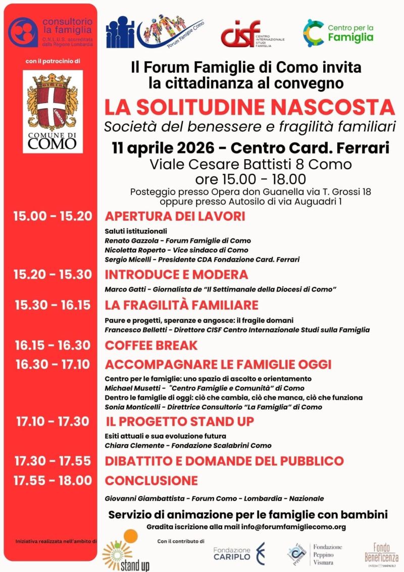 LA SOLITUDINE NASCOSTA - FORUM FAMIGLIE COMO - ACLI COMO (CO)