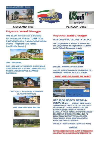INCONTRO CON GLI AMICI DEL GRUPPO "SIMONE RASCHIA" PETACCIATO - Ravenna - Circolo Acli Santo Stefano e US Acli Ravenna (RA)
