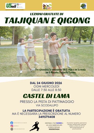 LEZIONI GRATUITE DI TAIJIQUAN E QIGONG - CASTEL DI LAMA (AP) - US ACLI MARCHE