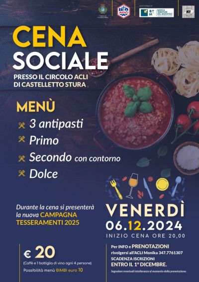 Cena Sociale - Circolo Acli Castelletto Stura (CN)