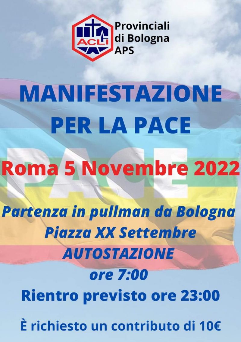 Pullman per la Manifestazione Nazionale per la Pace - Acli Bologna (BO)