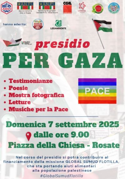 Presidio per Gaza - Rosate (MI) - Circolo Acli Rosate (MI)