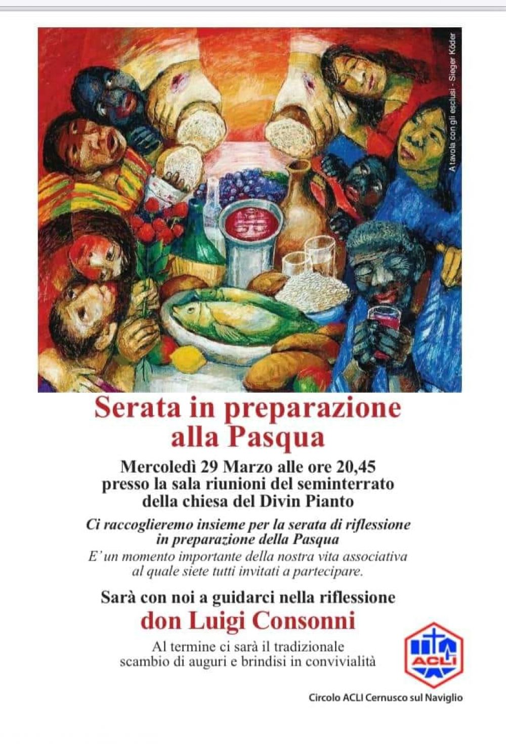 Serata in preparazione alla Pasqua - Circolo Acli Cernusco sul Naviglio (MI)