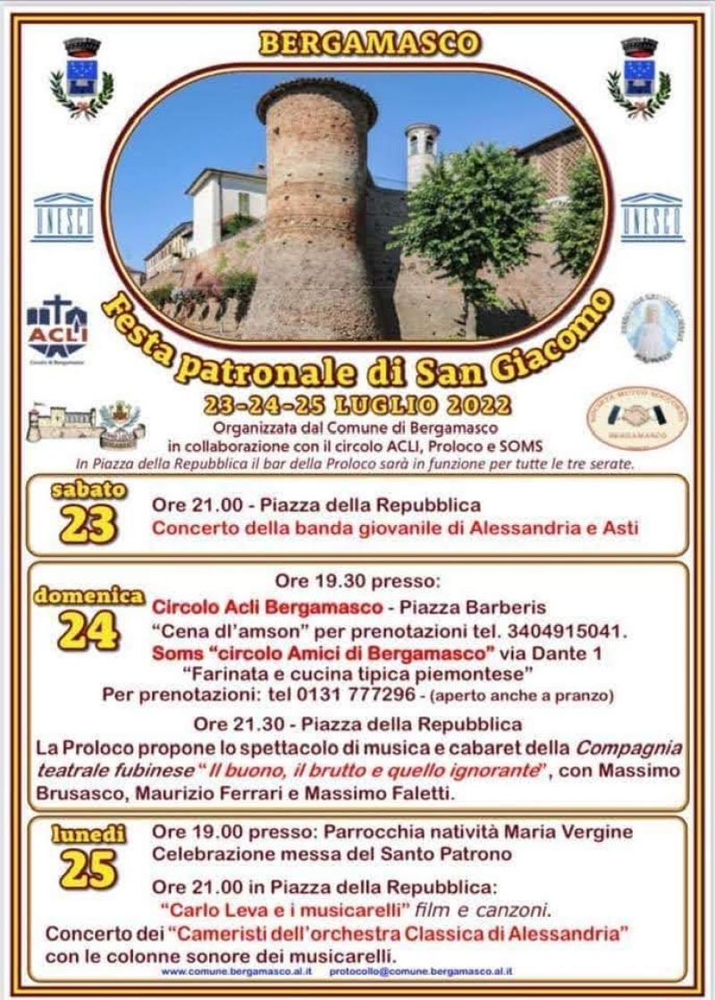 Festa Patronale di San Giacomo - Circolo Acli Bergamasco (AL)