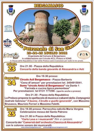 Festa Patronale di San Giacomo - Circolo Acli Bergamasco (AL)