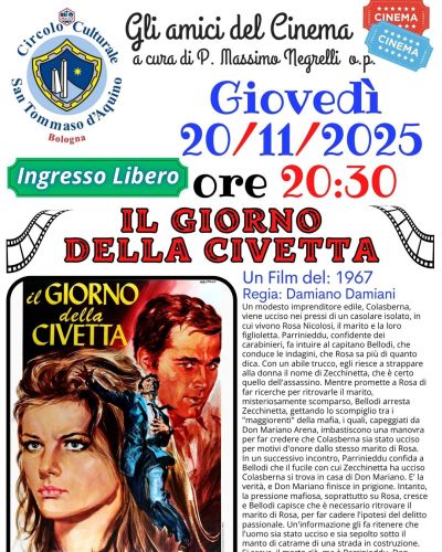 Proiezione film "Il giorno della civetta" - Bologna - Circolo Acli San Tommaso d'Aquino (BO)