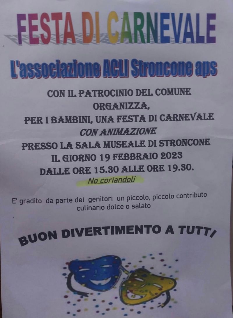 Festa di Carnevale - Associazione Acli Stroncone aps (TR)
