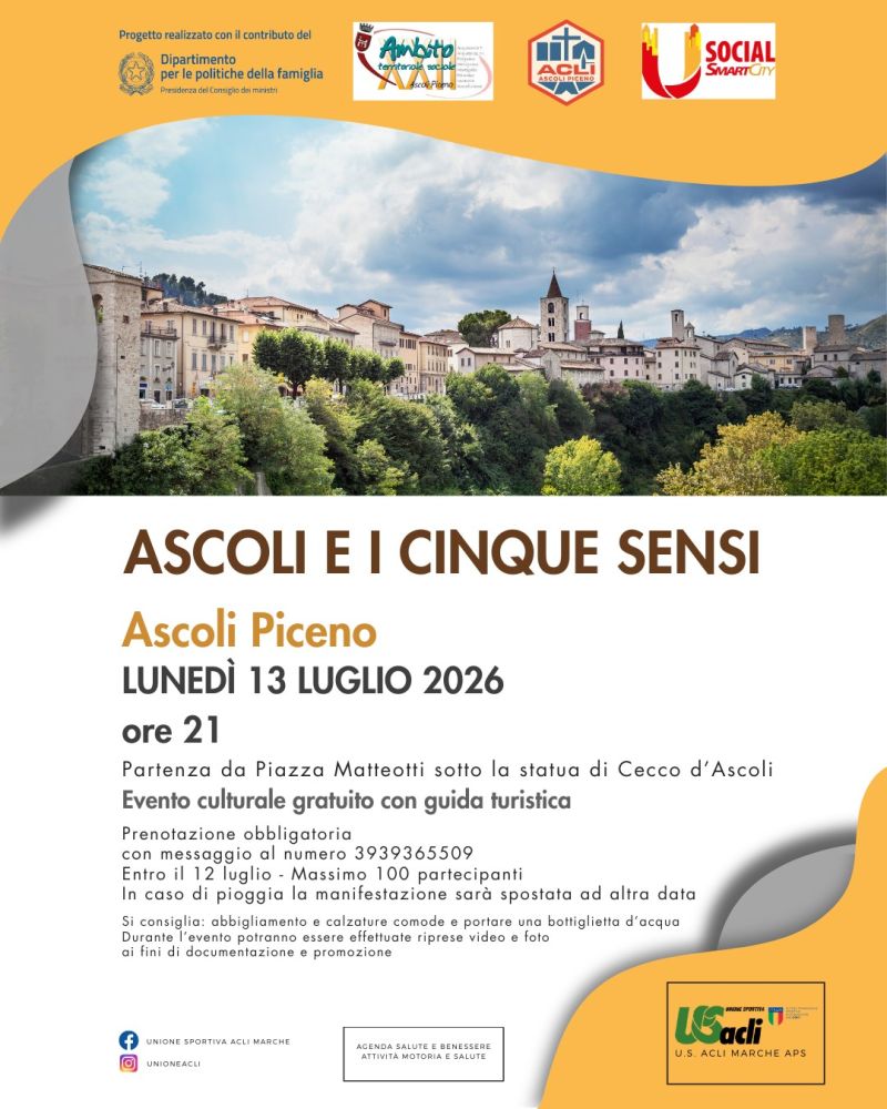 ASCOLI E I CINQUE SENSI - ASCOLI PICENO - US ACLI MARCHE- ACLI ASCOLI PICENO (AP)