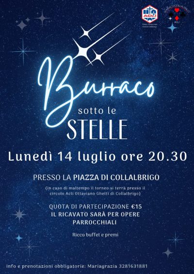 Burraco sotto le Stelle - Conegliano (TV) - Circolo Aclo Collalbrigo e Acli Treviso (TV)